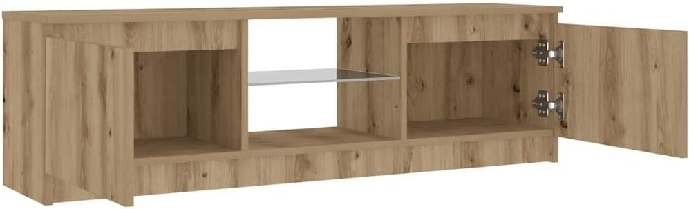 Interior view of the TV cabinet with doors open