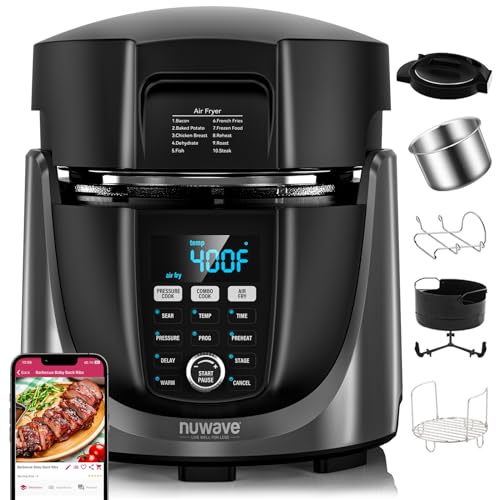 Comparison: Ninja Air Fryer And Pressure Cooker 8 Nuwave Duet Air Fryer and Electric Pressure Cooker Combo with 2 Switchable Lids, 300 FoolProof One-Touch Presets, Crisp&Tender Tech, 6QT Heavy-duty Stainless Steel Pot, 15+ Safety Features