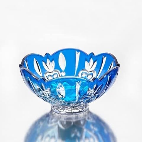 STUDIO SILVERSMITHS Crystal Candy Dish, Blue Cover