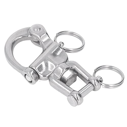 Manilha giratória de gancho de pressão marítima, manilha de pressão de barco à vela de aço inoxidáve