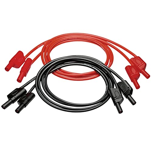 Image of CESS-212 Safety Banana Cable - 2 Pairs, 3 Feet Length, 12 AWG Soft Silicone, Male to Male Test Leads, Tinned Copper Wire for Secure Electrical Testing
