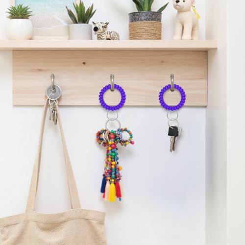 Image of TENOC Spiral Coil Keychain, Anti-lost Key Chain Holder Lanyard Cord for Sauna Outdoor Sports and Gym Pool
