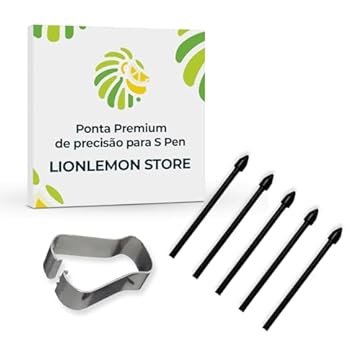 Ponta Premium de Substituição para S Pen Samsung Galaxy S21, S22, S23, S24, S25 Ultra, Note 10, Note 20, Z Fold (1 a 7) com extrator - Alta Precisão - LionLemon Store (cor: Preta)