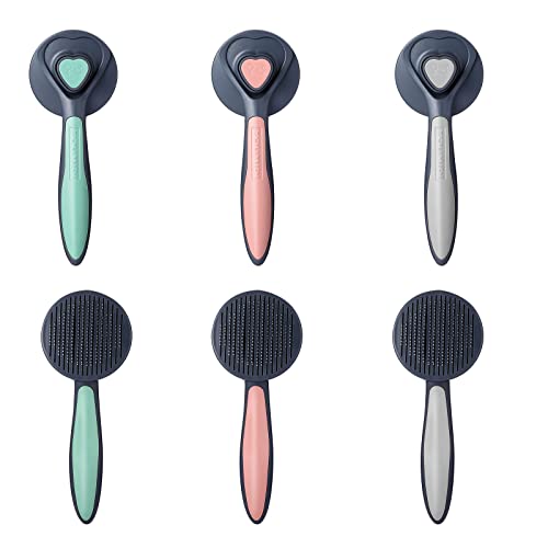 (YOUMIDI) Brush and Cat Brush-Smooth combing brush for short and long hair-Pet shedding combing brush, which can remove loose hair, mats, tangles (pink)