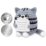 Tixlux Chat Positif, Cadeau Chat Optimiste Faite Main avec Petit...