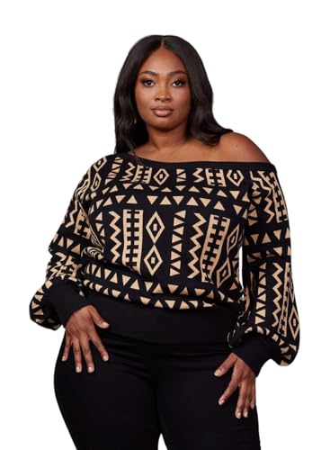 Image of D'IYANU | Hiba African Pattern Ankara Women's Sweater | Traditional Culture with Long Sleeves