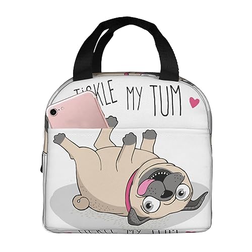 ランチバッグ 横になった犬 人気 おしゃれ 軽量 保冷保温 男女兼用 通勤 通学