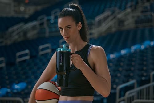 Image of STANLEY x Caitlin Clark Quencher ProTour Flip Straw Tumbler with Leakproof Lid, 40 oz| Built-in Straw and Handle | Cup Holder Compatible for Travel | Insulated Stainless Steel | BPA-Free | Blacktop