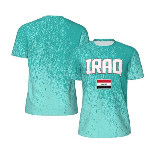 DABOYOZHZH Iraq Flag Cool Iraqans (104) Sports Jersey Mesh T-Shirt 3D Print for Running Cycling Soccer Tennis Fitness Climbing Shirts