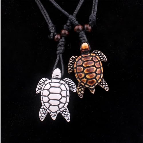 Handmade Hawaiian Turtle Shark Teeth Adjustable Wax Rope Chain Vintage Necklace Couple Friendship Summer Beach Surfer Bohemian Lucky Protection Jewelry for Men Women2