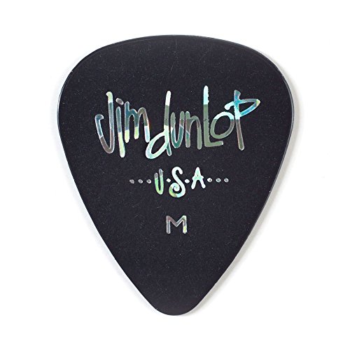 Jim Dunlop Celluloid Black Pick Medium - 12 Pack