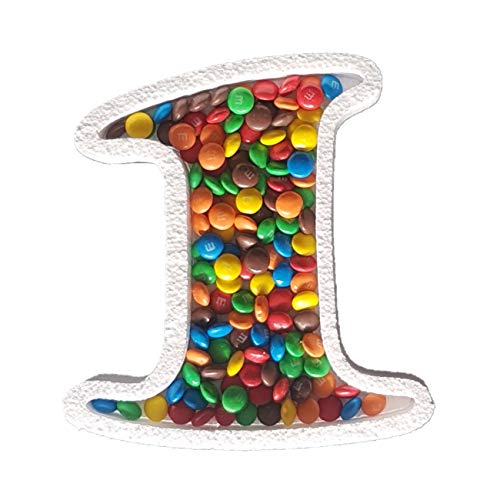 DecoPorex - Chiffre 1 en polystyrène pour conserver des bonbons (20 cm de hauteur x 2 cm de profondeur)