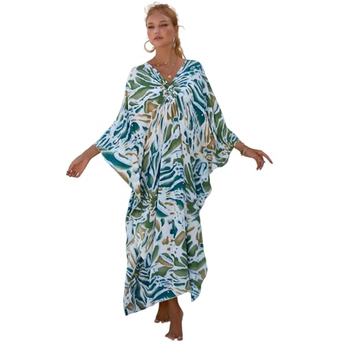 Vestidos caftán de talla grande mujer vestido playa manga murciélago