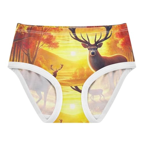 Cotton Toddler Underwear Floral Elegant Autumn Deer Cute Panties Girl Fancy Briefs Undies Kids 2t