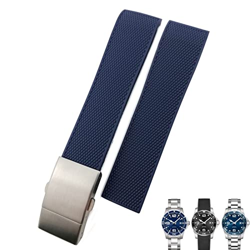 Bracelet montre etanche en silicone 21mm noir pour affronter l'eau avec votre Longines L3