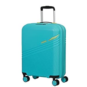 American Tourister Triple Trace – Spinner S uitbreidbare handbagage, 55 cm, 37/46 L, turquoise (turquoise/geel)