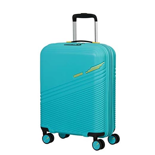 American Tourister Triple Trace Equipaje- Equipaje de mano, S (55 cm - 46 L), Türkis (Turquoise/Yellow)