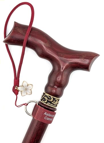 Asterom Canes for Women - Handcrafted, Fashionable, Wooden - Walking Cane for Women, Stylish Walking Sticks for Seniors (Cherry, 36 Inches)