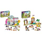 LEGO 41718 Friends Tiertagesstätte, Heartlake City Spielset mit Tier-Figuren und 3 Mini-Puppen, Spielzeug & 41698 Friends Tierspielplatz, Spielset mit Tieren, Rutsche und Andrea