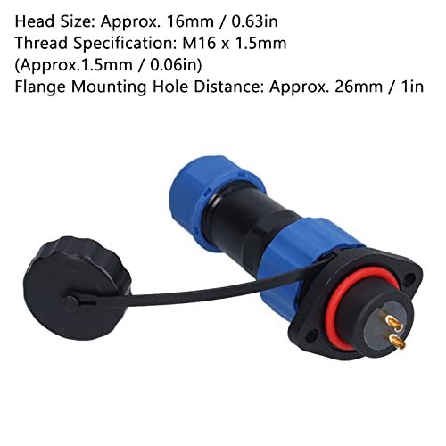 Conector plug aviación Fdit para dispositivos 2 núcleos 380V miniatura 2