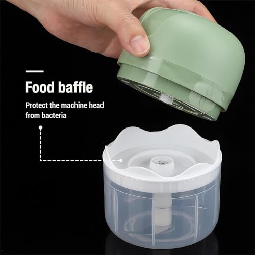 Image of Vegetable Chopper For Kitchen- Portable Food Processor Cordless Mincer for Onion, Nuts, Ginger, Vegetables, Chili & Baby Food | Stainless Steel Blades | One-Touch | 250ml