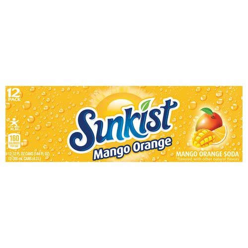 Sunkist - Mango Orange Soda, 12 Oz, 12 Pk #TOP13