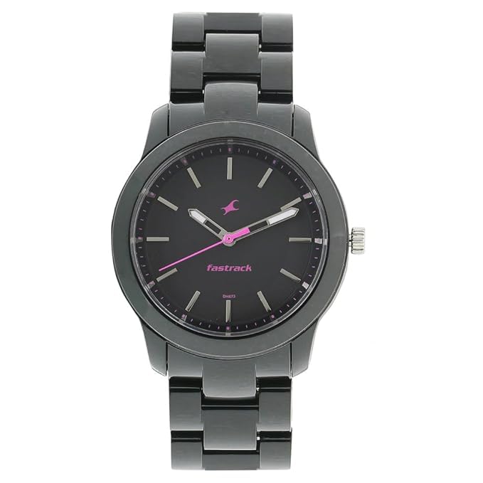 Montre analogique Trendies femme cadran noir au design minimaliste raffiné