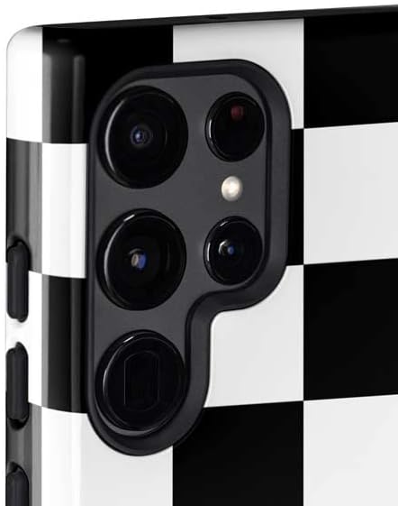 Miniatura 2 de Skinit Funda Pro para teléfono compatible con Galaxy S22 Ultra, diseño a cuadros en blanco y negro