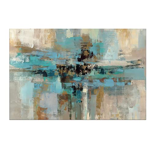Dzl Art A74769 Canvas Prints Abstract Wall Art Print Paintings Blue And Brown Stretched Canvas Wooden Framed For Living Room Bedroom And Office Home Decor Artwork #TOP14