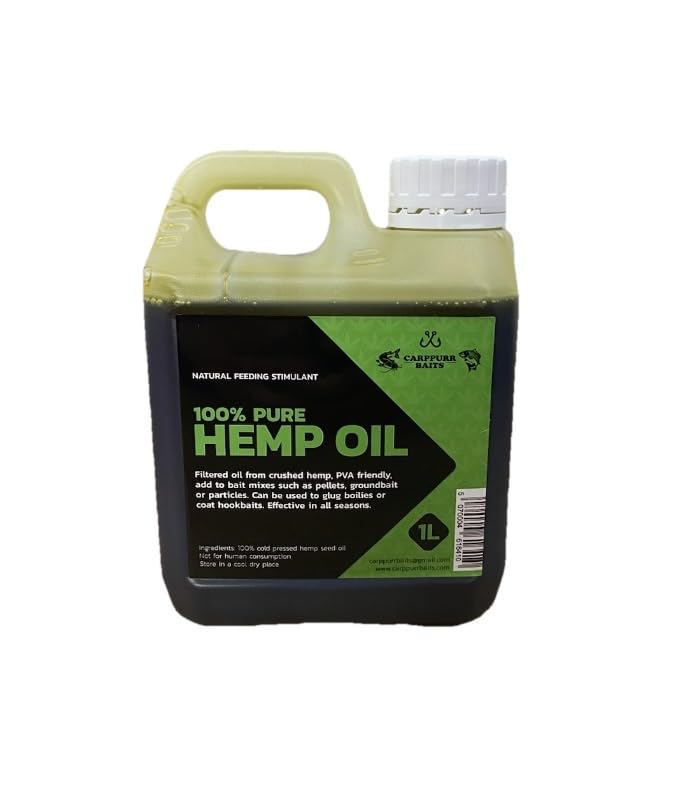 Carppurr baits Premium Pure Hemp Oil – 1L - Natural Fishing Attractant for Carp & Coarse Fish – Enhance Groundbait, Spod Mixes, Boilies & Particles