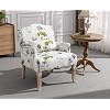 CIMOTA Modern Accent Chair Mid Century Floral Upholstered Armchair with Pillow Comfy Linen Single Sofa Reading Chair Side Chairs for Living RoomBedroomFireplace Beige Butterfly Pattern 1PC