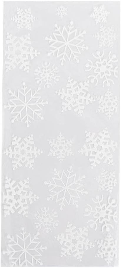50PCS Snowflake Pouches Cellophane Cookie Baking Packaging Pouch Christmas Candy Bags for Party Supplies