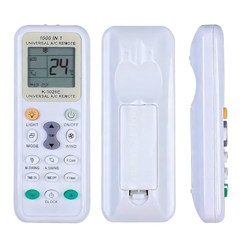 Mando Aire Acondicionado Universal K-1028E, Control Remoto LCD Digital 1000 en 1, Compatible con LG, Samsung, Daikin, Gree, Midea, Toshiba, Haier y Más de 1000 Marcas