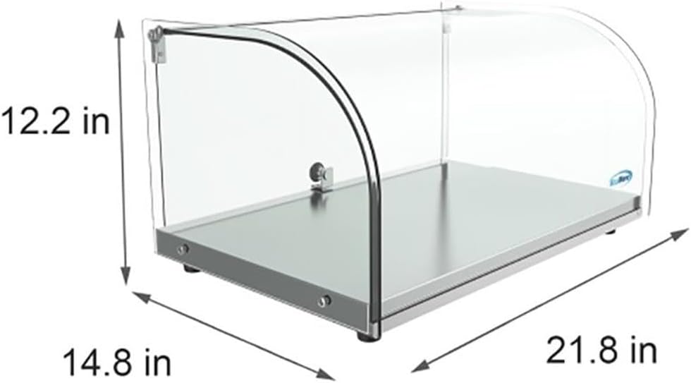Pemberly Row 22" Glass/Stainless Steel Countertop Bakery Display Case in Clear