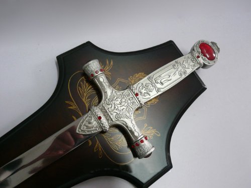 S0141 Movie Harry Potter Gryffindor Sword RED Ruby Handle W/Wall Plaque 32