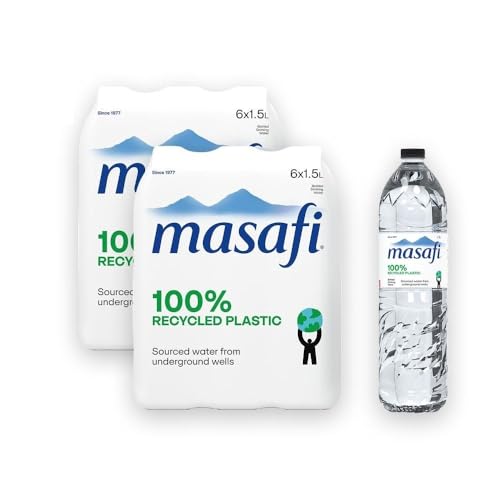 Masafi 100 Percent Recycled Plastic Bottled Water 12 x 500 ml