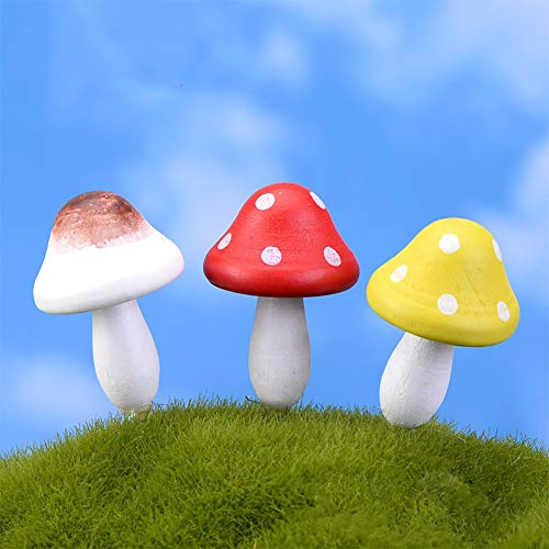 Maomia Wooden Mushroom Miniature Figurines Fairy Garden Accessories 20 Pcs Wood Mushroom Micro Landscape Garden Decoration Plant Flower Pots Ornaments #TOP1