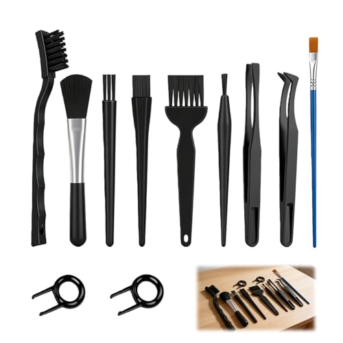 Kit Nettoyage PC 11 Pièces avec Brosse Antistatique, Kit Nettoyage Clavier, Nettoyeur Clavier avec Pinceau Fin pour Nettoyage Clavier, Carte Mère, Appareil Photo, Téléphone