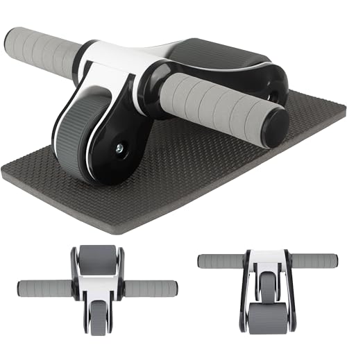 Exercise Roller Wheel, Ab Roller for Core Workout, Men Women Strength Training Exercise Equipment for Core Abdominal, Foldable & Removable Abdominal Wheel with Knee Pad for Home Gym Fitness