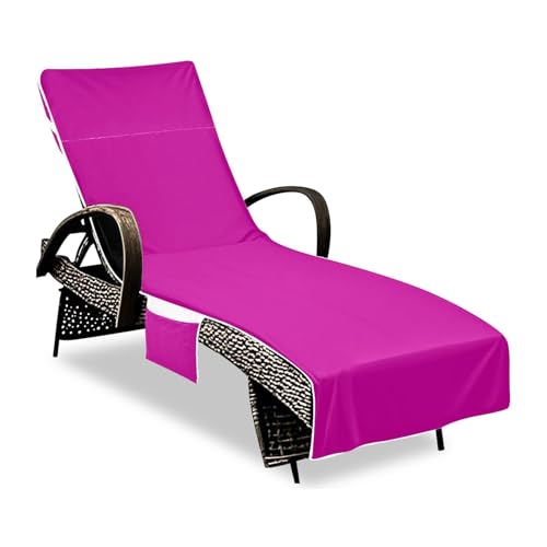 SyXIOP Różany pokrowiec na szezlongi wodoodporny pokrowiec na krzesło wypoczynkowe na zewnątrz z kieszeniami na basen opalanie plażę ogród, 215 cm x 76 cm fundas para