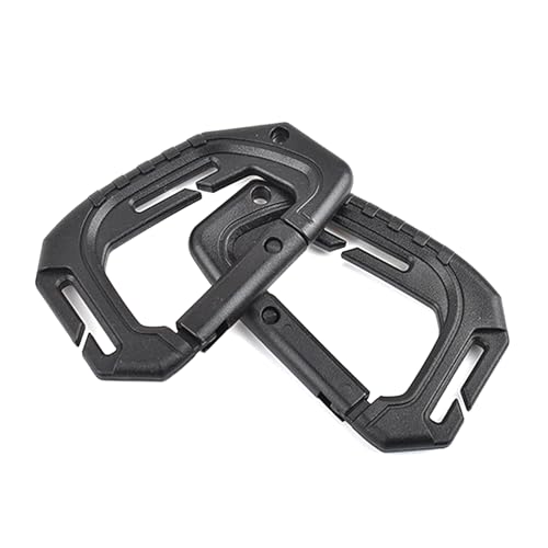 2 mosquetones tácticos en forma de D para colgar al aire libre, llaveros, mochilas, hebillas para colgar en viajes