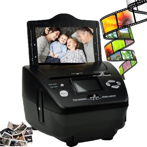 HEQIM Digital Scanner, Photo/Business Card/Film Scanner, 3*5/4*6/5*7 Paper Photos, Negative Scanner, Black