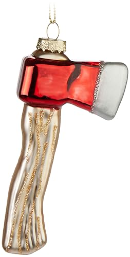 BRUBAKER Axt - Handbemalte Weihnachtskugel aus Glas - 11 cm Baumkugel...