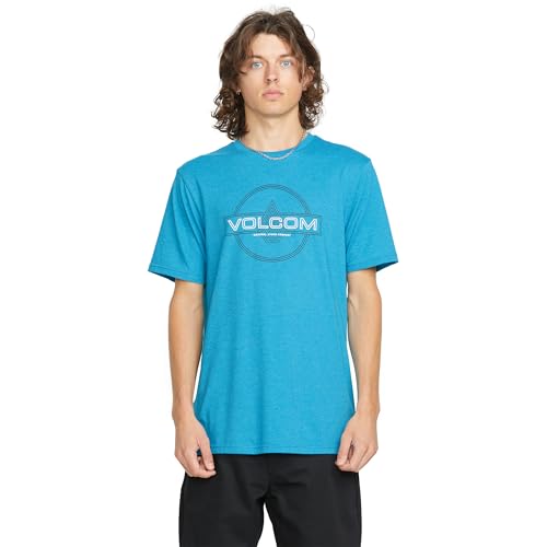 Volcom Men's Line Service Short Sleeve Tee, Bay Blue Heather