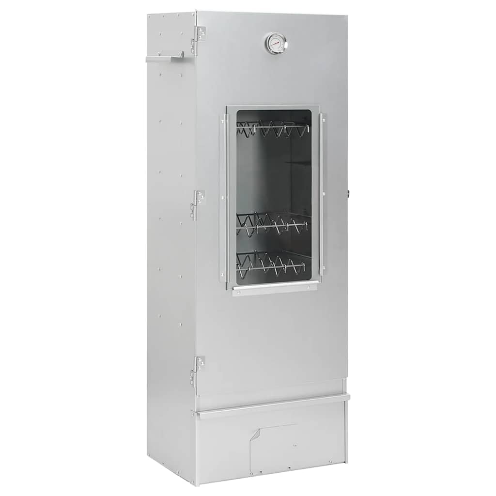 Horno para ahumar con generador de humo frío, acero galvanizado, 44,5 x 29 x 110 cm, para carne, pescado, salchichas, ahumador al aire libre, con termómetro y ventana de cristal