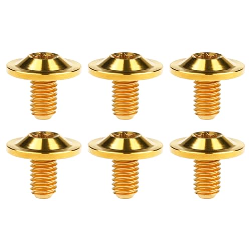 Image of Titanium Bolt Torx Head M6x10 15 20mm Screw for Bicycle Motorcycle Car Modification Pack of 6 (Gold, M6x10mm)
