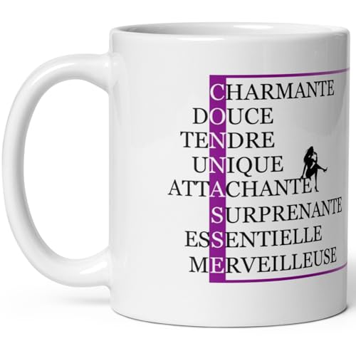 Kalféa Mug connasse drôle idée cadeau tasse personnalisée anniversaire fête Noël humour femme fille soeur collegue amie petasse haute qualité céramique 325ml