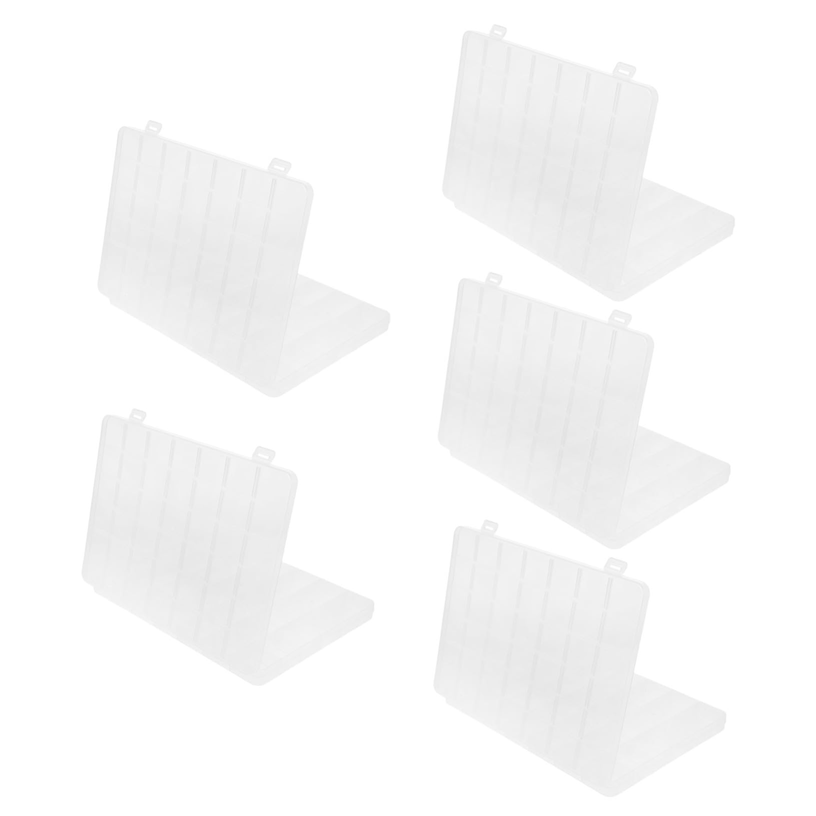 5 Pezzi Organizer per Perline con Scomparti in Plastica Trasparente Scatole Resistenti per Gioielli Componenti e Artigianato Contenitori Leggeri per Conservazione e Creazione