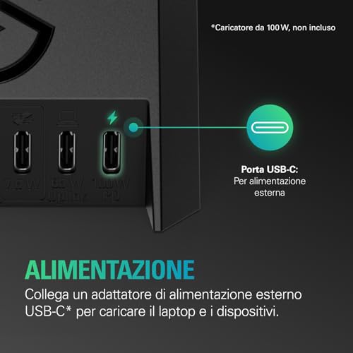 USB Hub – per Stream Deck +, 2 Porte USB-C/2 Porte USB-A, Alimentazione, Lettore di schede SD/microSD – USB-C, Mac/PC, Stream Deck e Alimentatore Non Incluso - Hub USB - Immagine 5