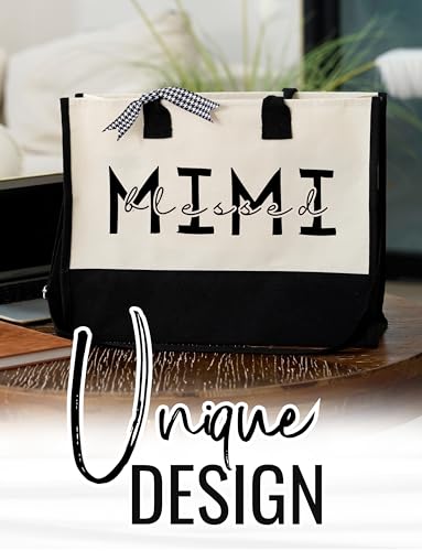 Bolsa Tote de Lona con Cierre para Mimi miniatura 3